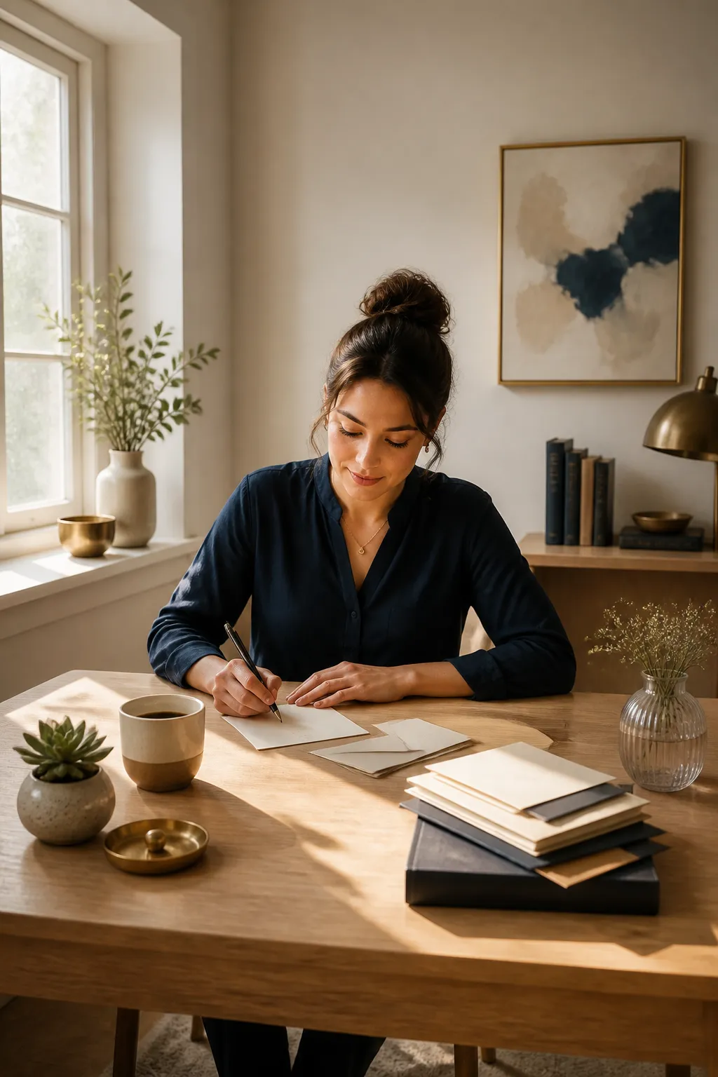 Team member composing a thoughtful personal reply
